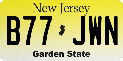 NJ license plate B77JWN