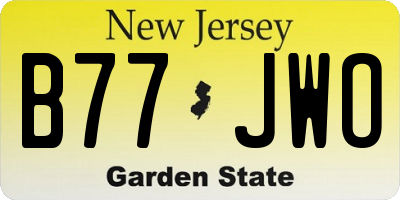 NJ license plate B77JWO