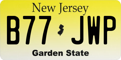 NJ license plate B77JWP
