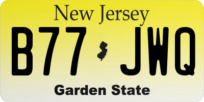 NJ license plate B77JWQ