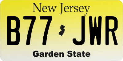 NJ license plate B77JWR