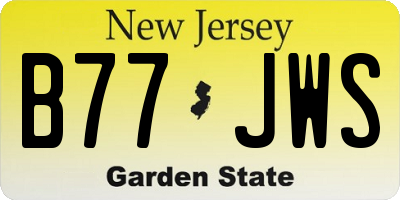 NJ license plate B77JWS