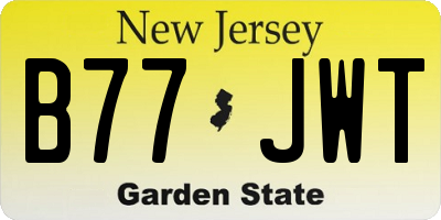 NJ license plate B77JWT