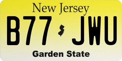 NJ license plate B77JWU