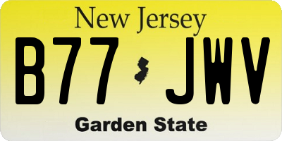 NJ license plate B77JWV