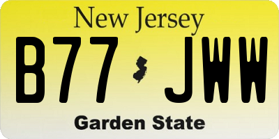 NJ license plate B77JWW