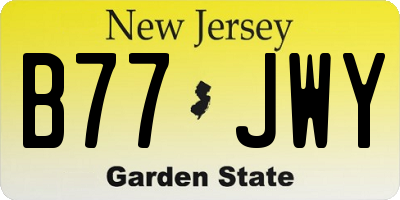 NJ license plate B77JWY