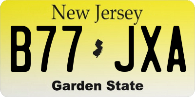 NJ license plate B77JXA