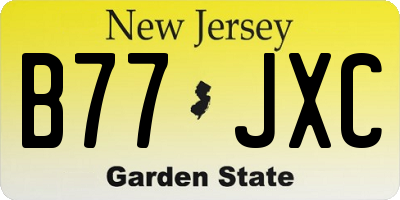 NJ license plate B77JXC