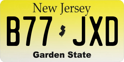 NJ license plate B77JXD