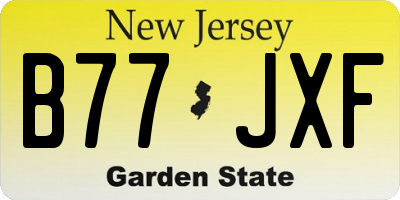 NJ license plate B77JXF