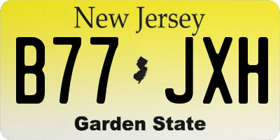 NJ license plate B77JXH