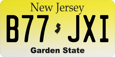 NJ license plate B77JXI