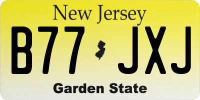 NJ license plate B77JXJ