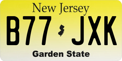 NJ license plate B77JXK