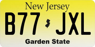 NJ license plate B77JXL
