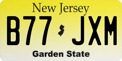 NJ license plate B77JXM