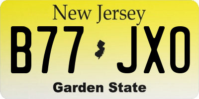 NJ license plate B77JXO
