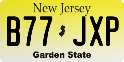 NJ license plate B77JXP