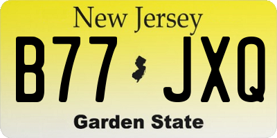 NJ license plate B77JXQ