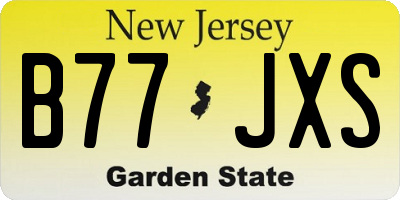 NJ license plate B77JXS