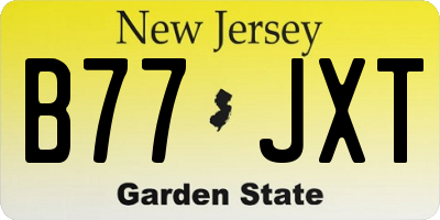 NJ license plate B77JXT