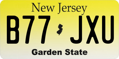 NJ license plate B77JXU