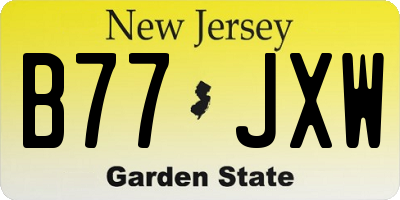 NJ license plate B77JXW