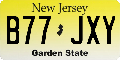 NJ license plate B77JXY