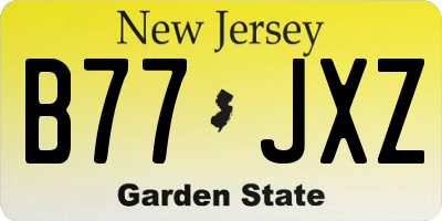 NJ license plate B77JXZ