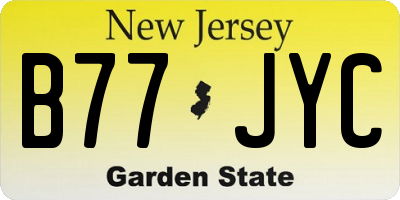 NJ license plate B77JYC