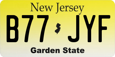 NJ license plate B77JYF