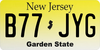 NJ license plate B77JYG