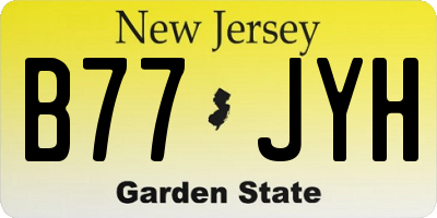 NJ license plate B77JYH