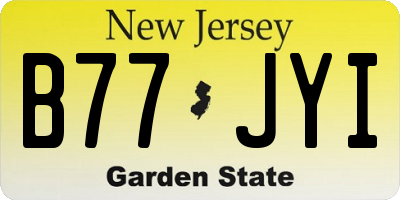 NJ license plate B77JYI