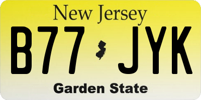 NJ license plate B77JYK
