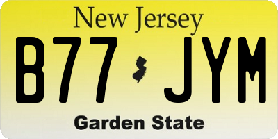 NJ license plate B77JYM
