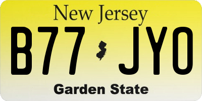 NJ license plate B77JYO