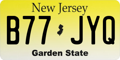 NJ license plate B77JYQ