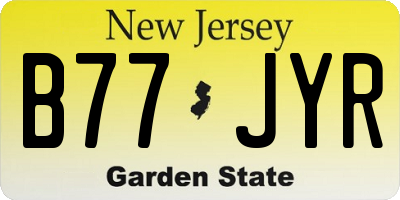 NJ license plate B77JYR