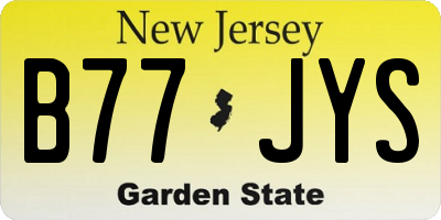 NJ license plate B77JYS
