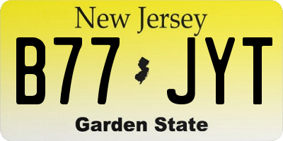NJ license plate B77JYT