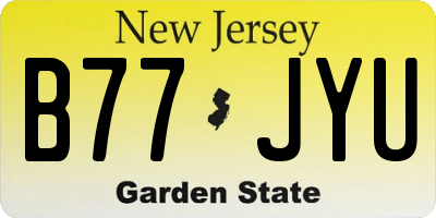 NJ license plate B77JYU