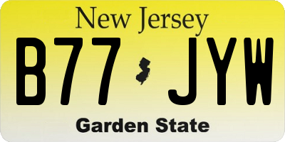 NJ license plate B77JYW