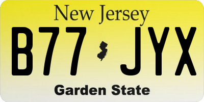 NJ license plate B77JYX