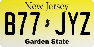 NJ license plate B77JYZ