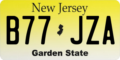 NJ license plate B77JZA