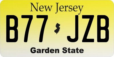 NJ license plate B77JZB