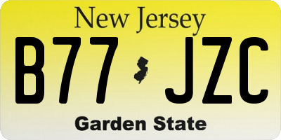 NJ license plate B77JZC