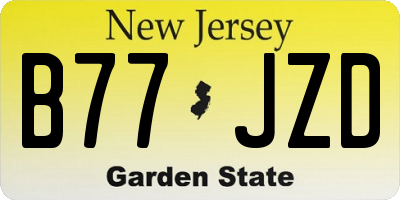 NJ license plate B77JZD